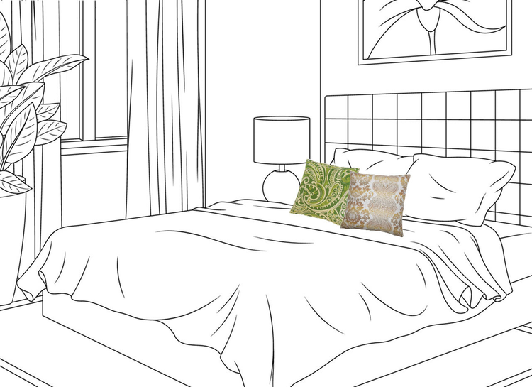 Damask Throw pillows