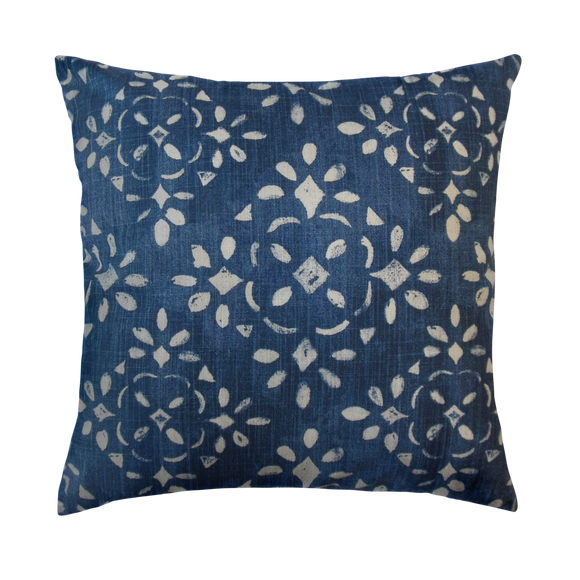 Carr Throw Pillow Cover - Cloth & Stitch - ikat blue and white cushion cover
