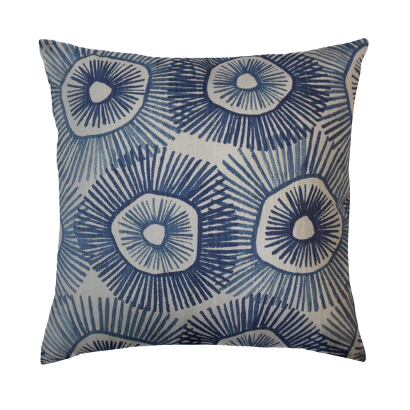 Dutton Throw Pillow Cover - Cloth & Stitch - ikat abstract blue and white patterned cushion cover