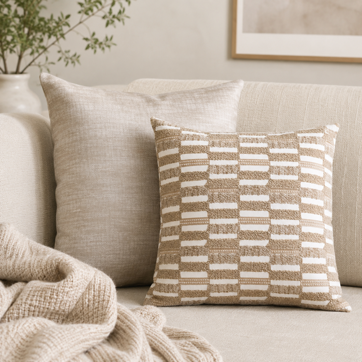 Neutral Throw Pillow Covers