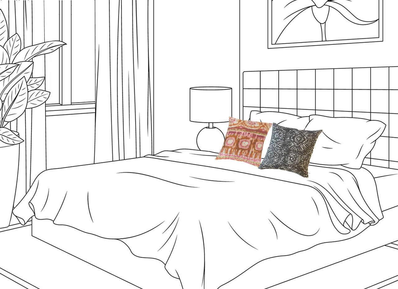 Ikat Patterned Throw Pillows Cloth Stitch Cloth and Stitch