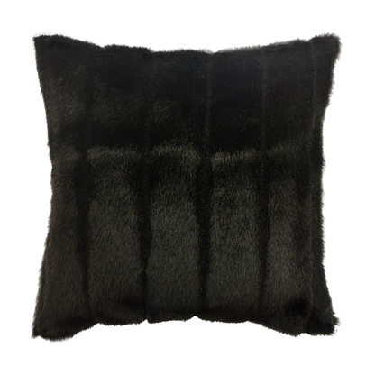 Faux Mink Brown Throw Pillow Cover - Cloth & Stitch - dark brown faux fur cushion cover