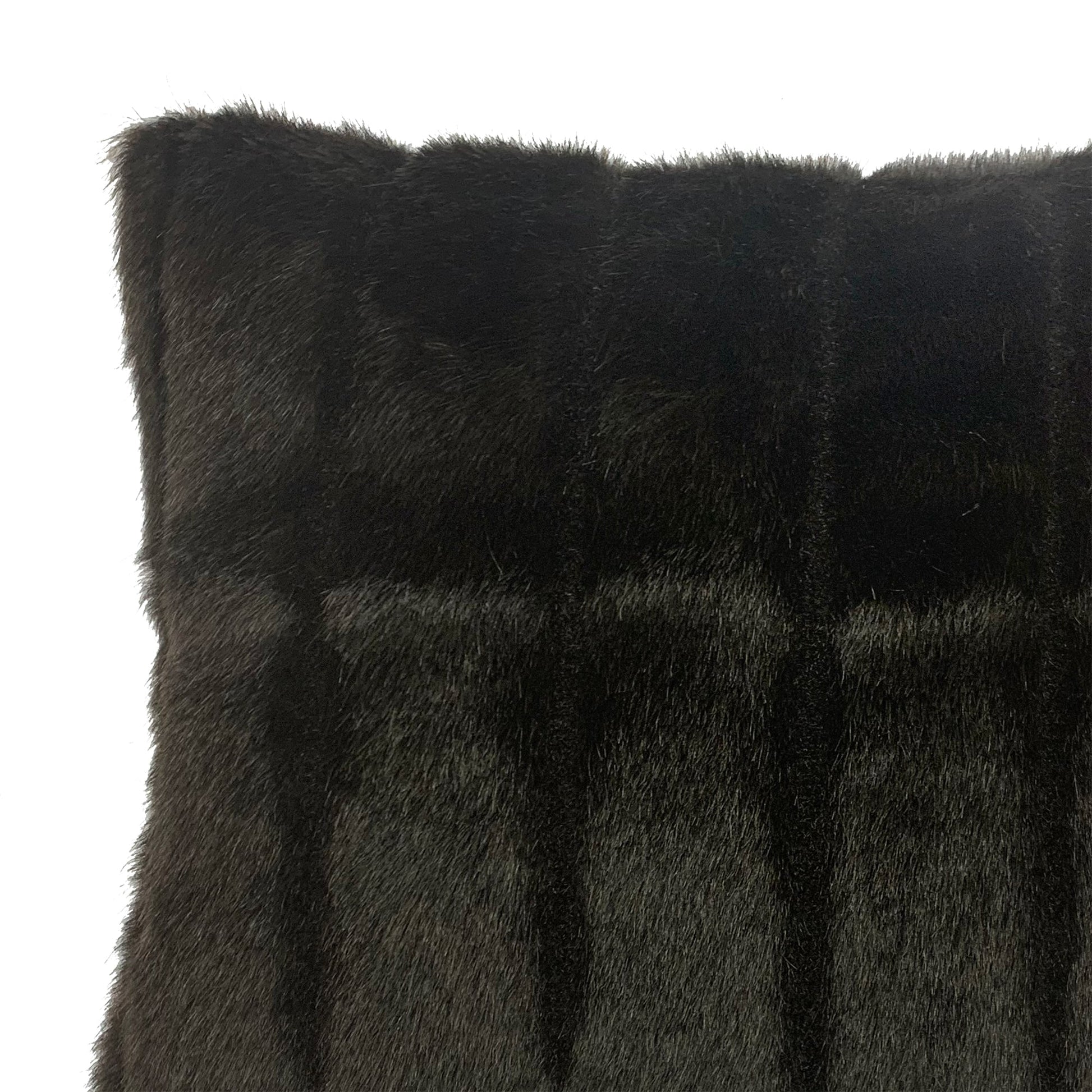 Faux Mink Brown Throw Pillow Cover