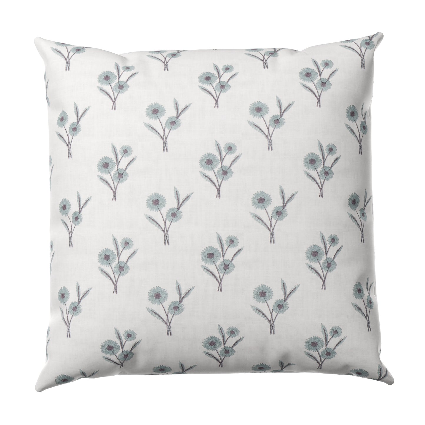 Decorative pillow with floral pattern on a white background