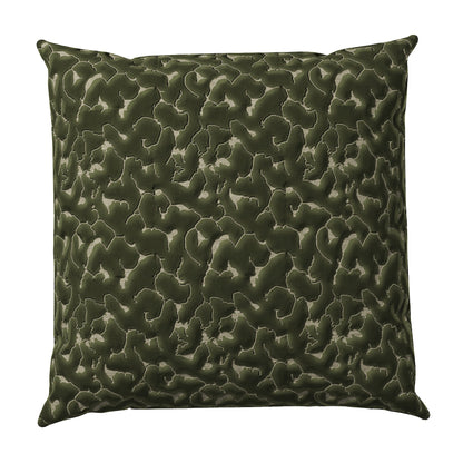 Jade green colored throw pillow with an abstract texture.