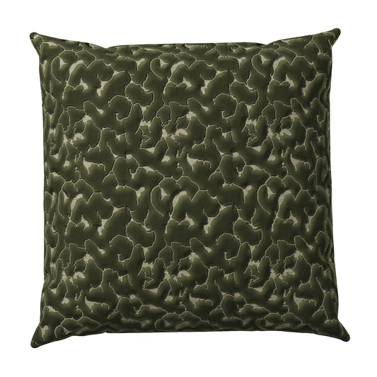 Jade green colored throw pillow with an abstract texture.