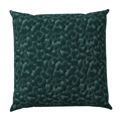 Aqua blue colored throw pillow with an abstract texture.