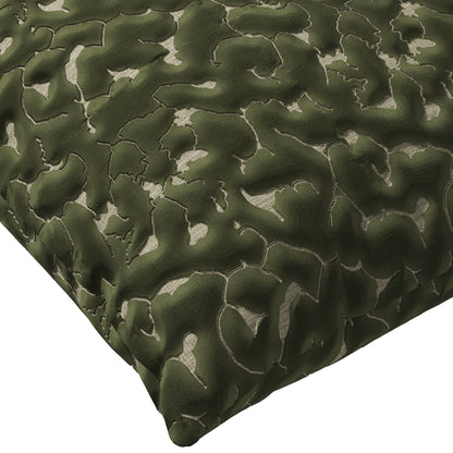 Jade green colored throw pillow with an abstract texture.