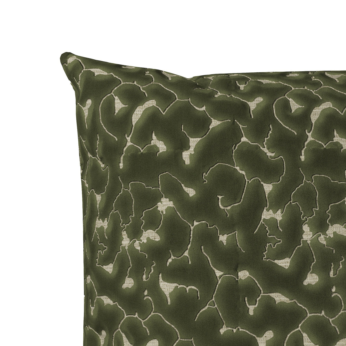 Jade green colored throw pillow with an abstract texture.