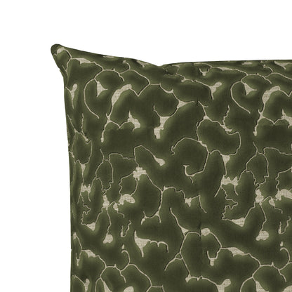 Jade green colored throw pillow with an abstract texture.