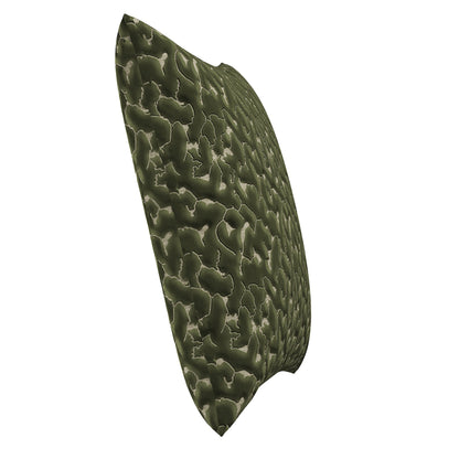 Jade green colored throw pillow with an abstract texture.