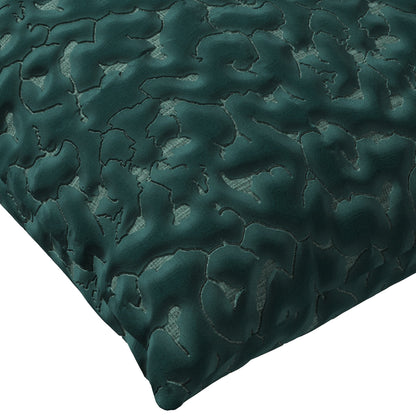 Aqua blue colored throw pillow with an abstract texture.