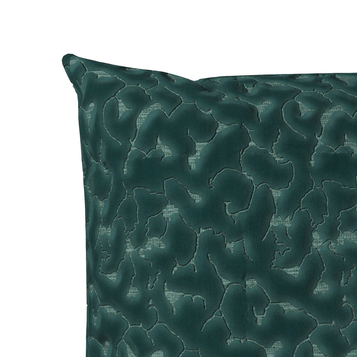 Aqua blue colored throw pillow with an abstract texture.