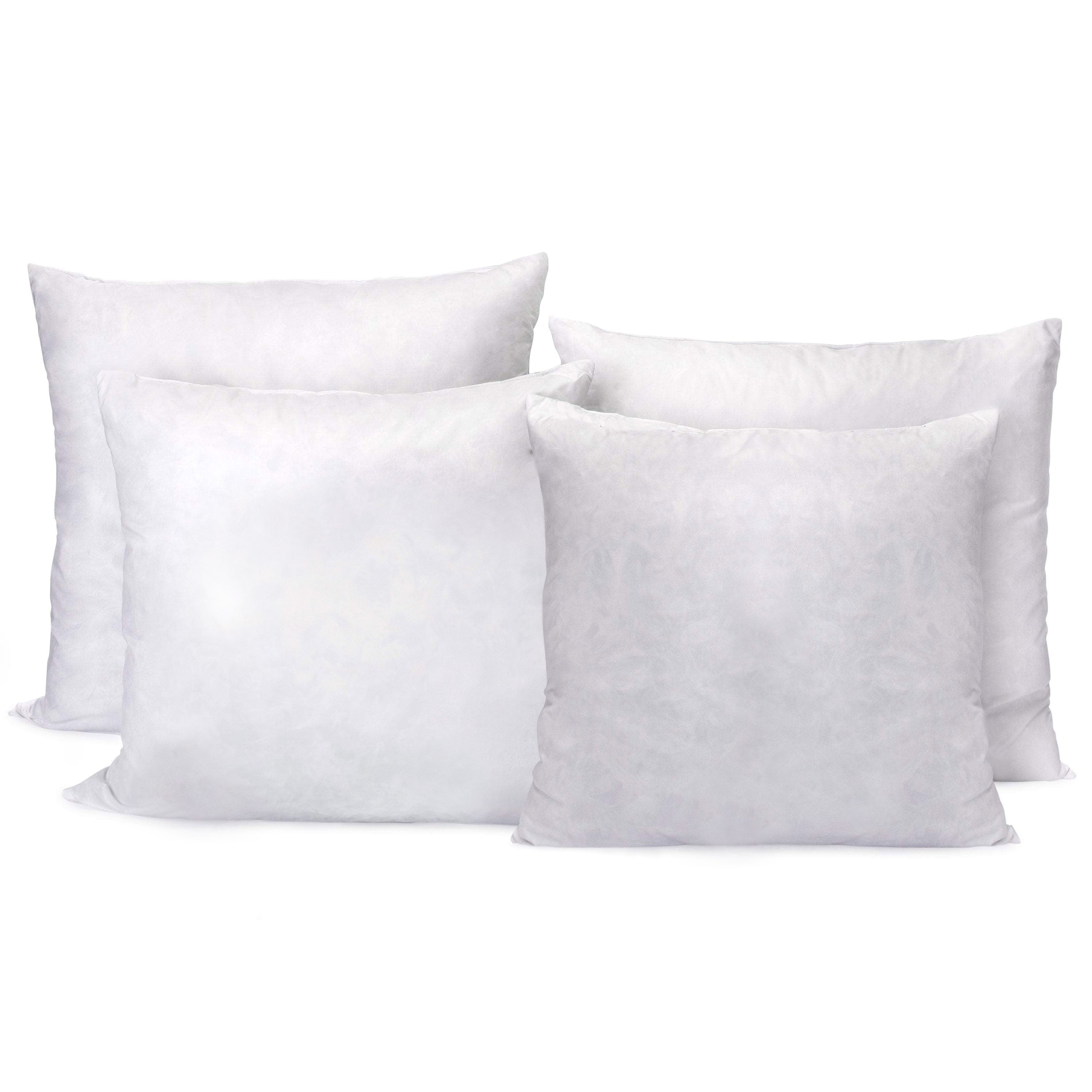 Down Feather Throw Pillow Inserts 20x20 Set of 2 Square Form Sham Stuffer  Premium Hypoallergenic Cotton Lumbar White Decorative Sofa Cushion Couch