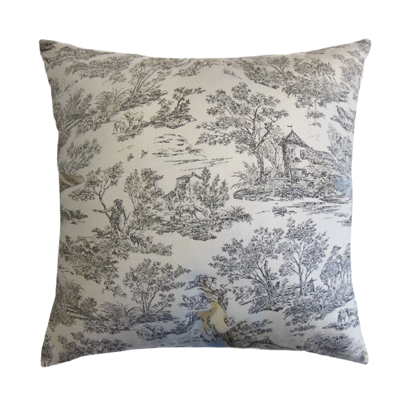 Crews Throw Pillow Cover - Cloth & Stitch - classic black and white toile cushion cover