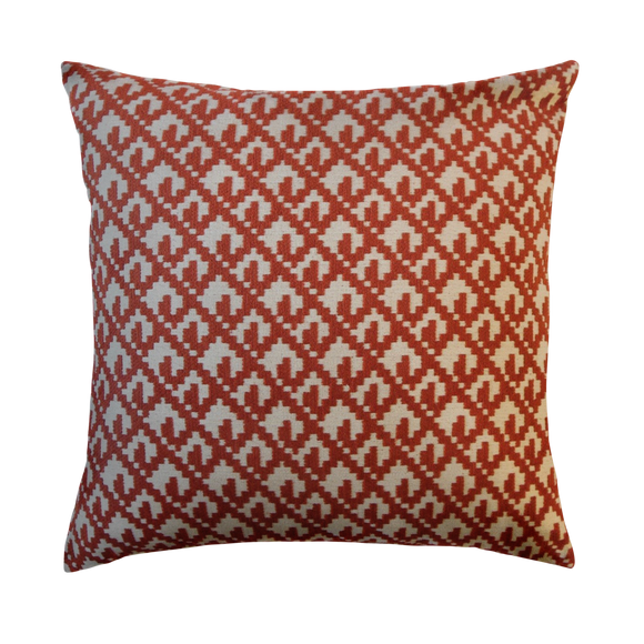 Czech Throw Pillow Cover - Cloth & Stitch - red and cream crewel embroidery cushion cover