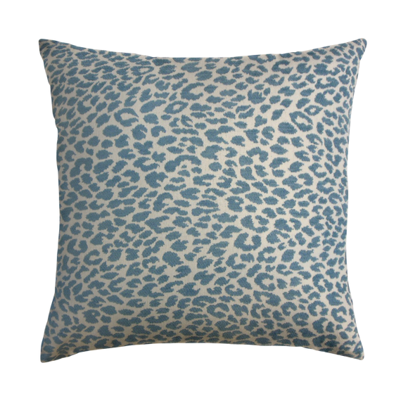 Dupont Throw Pillow Cover - Cloth & Stitch - blue and white leopard animal print cushion cover