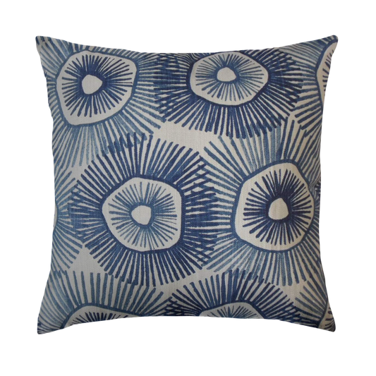 Dutton Throw Pillow Cover - Cloth & Stitch - ikat abstract blue and white patterned cushion cover