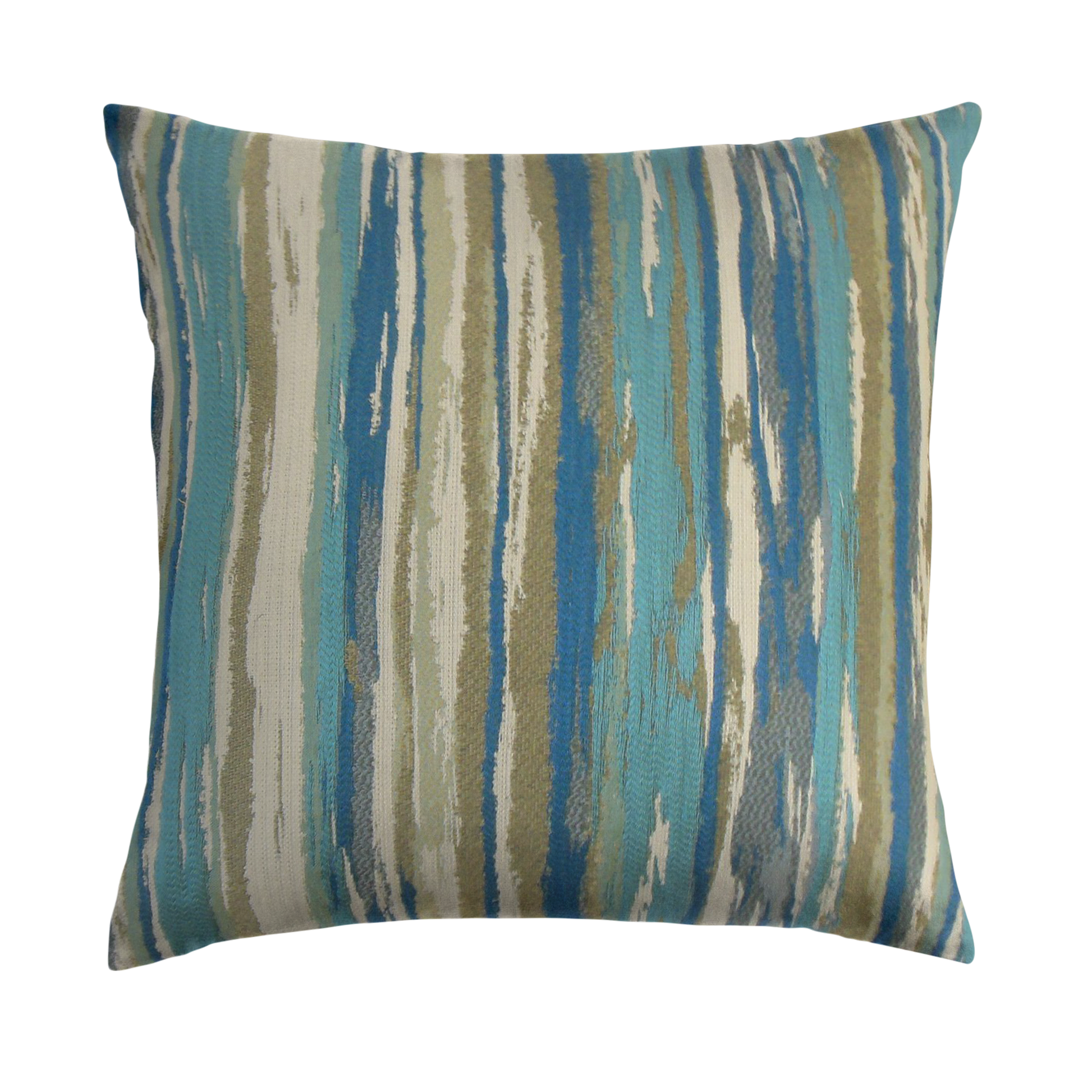 Gately Throw Pillow Cover - Cloth & Stitch - tan, blue, and natural abstract stripe cushion cover