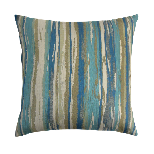 Gately Throw Pillow Cover - Cloth & Stitch - tan, blue, and natural abstract stripe cushion cover