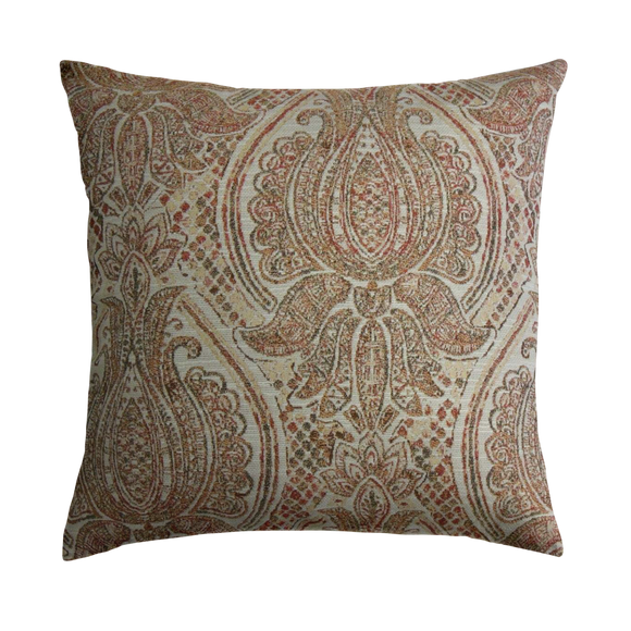 Gregoire Throw Pillow Cover - Cloth & Stitch - brown and red damask cushion cover