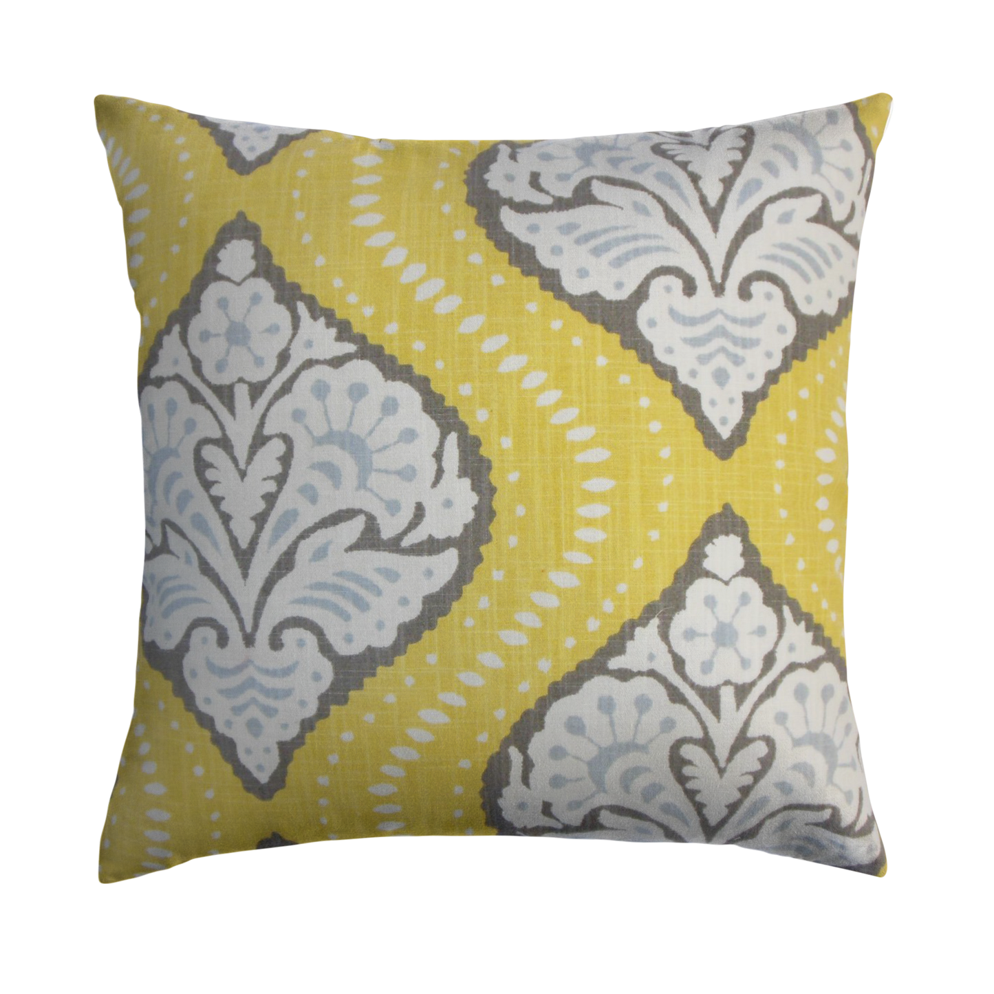 Hayes Throw Pillow Cover - Cloth & Stitch - yellow, white, and grey damask cushion cover