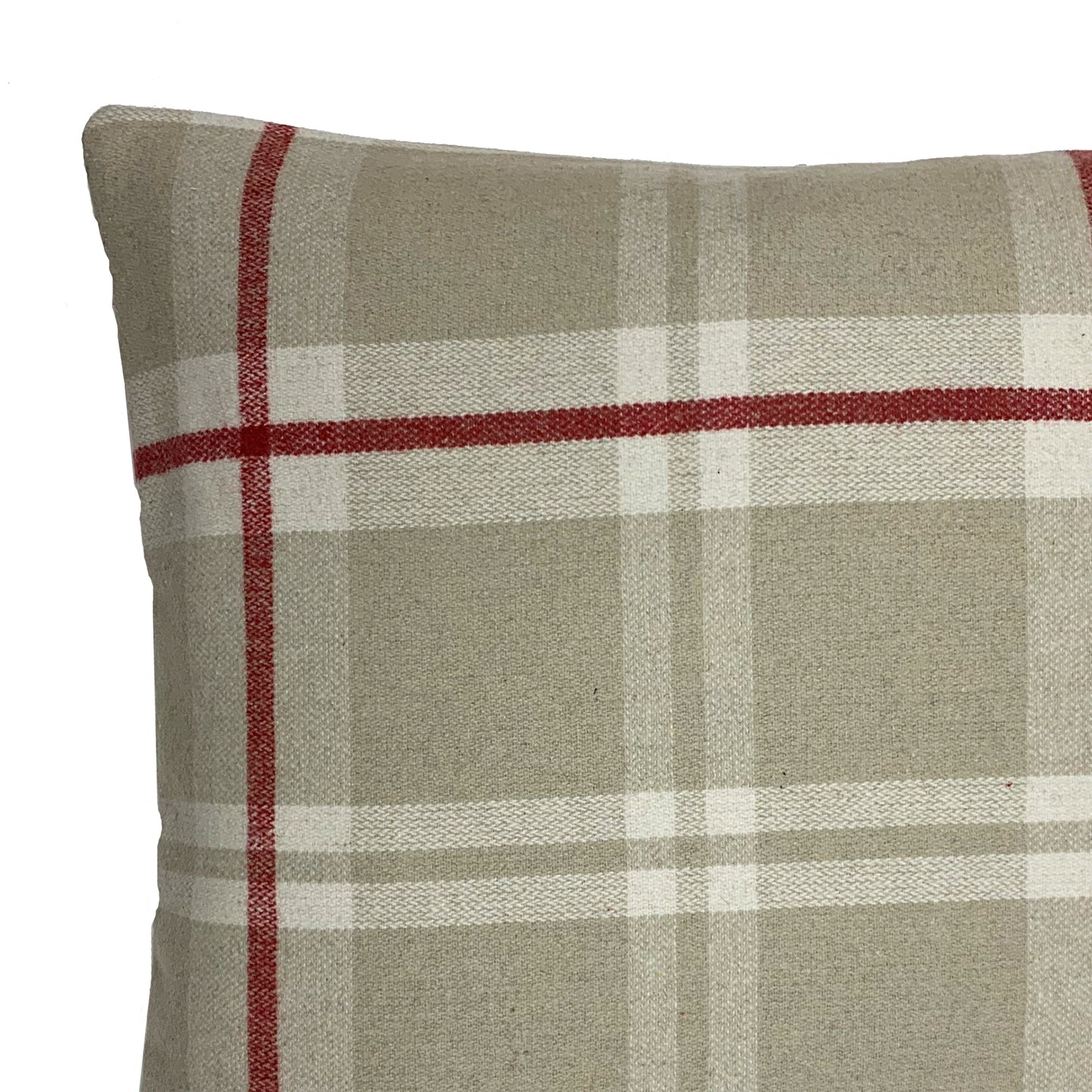 Beige Plaid Throw Pillow Cover