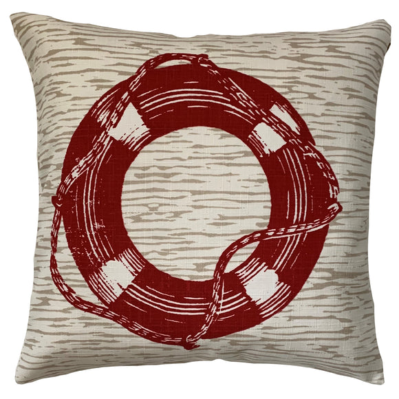 Everardo Red Nautical Throw Pillow