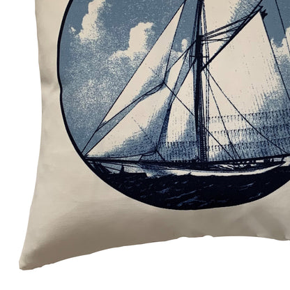 Valerio Blue Sailboat Throw Pillow Cover