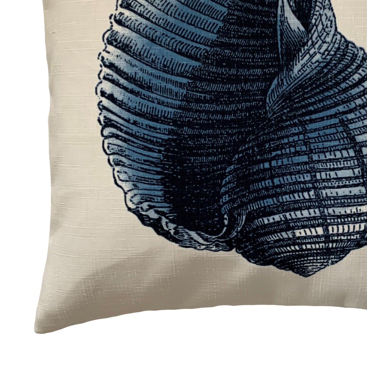 Blue Seashell Nautical Throw Pillow Cover